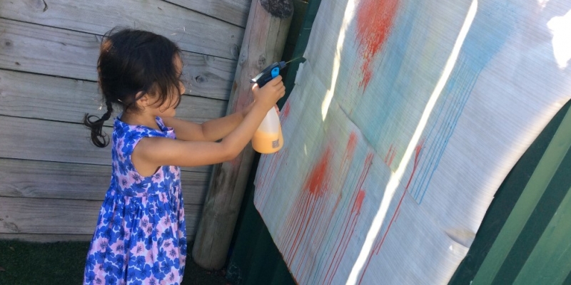 Everglade Preschool - spray painting