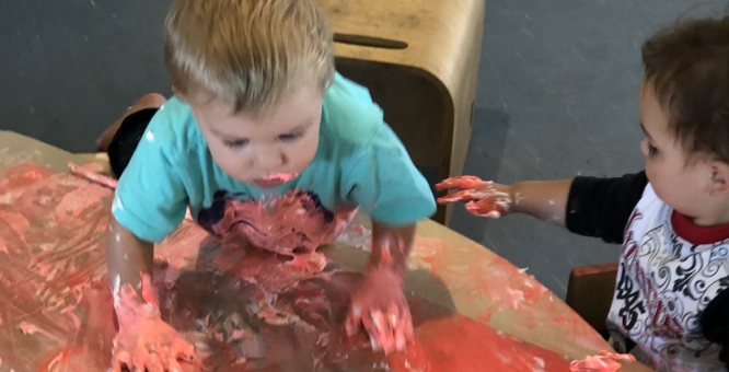Messy play for our youngest