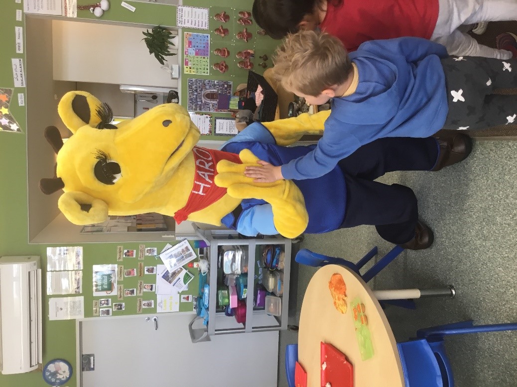 Our visit from Harold the Giraffe